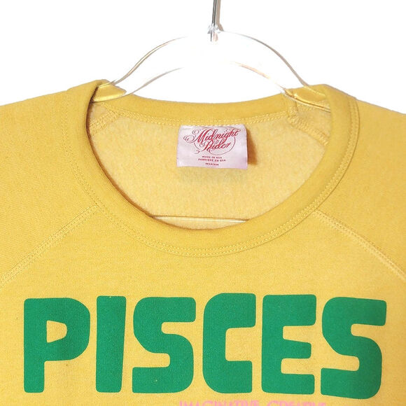 Anthropologie Midnight Rider The Carolita Zodiac Pisces Sweatshirt Yellow Gold M - Picture 3 of 15